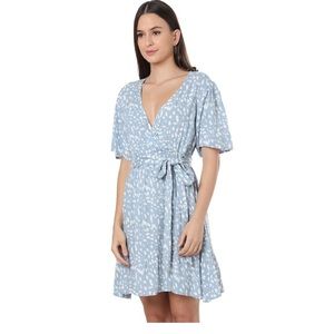 Myra Bag Blue Polka Dot Wrap Dress- NWOT